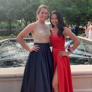 Red Satin Prom Dress